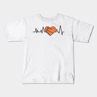 Heartbeat Pulse - Basketball Kids T-Shirt